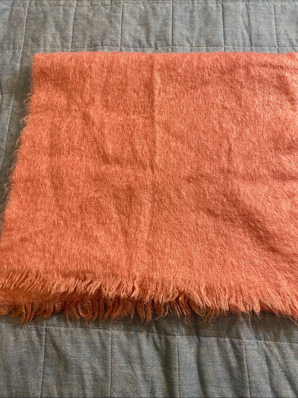 Vintage 1960’s Strathtay Pink Mohair Scarf made in Scotland